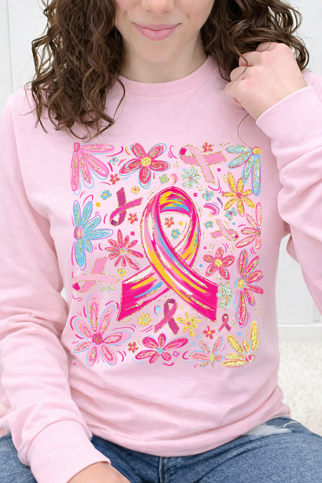 Painted Pink Ribbon & Daisies Graphic Collection
