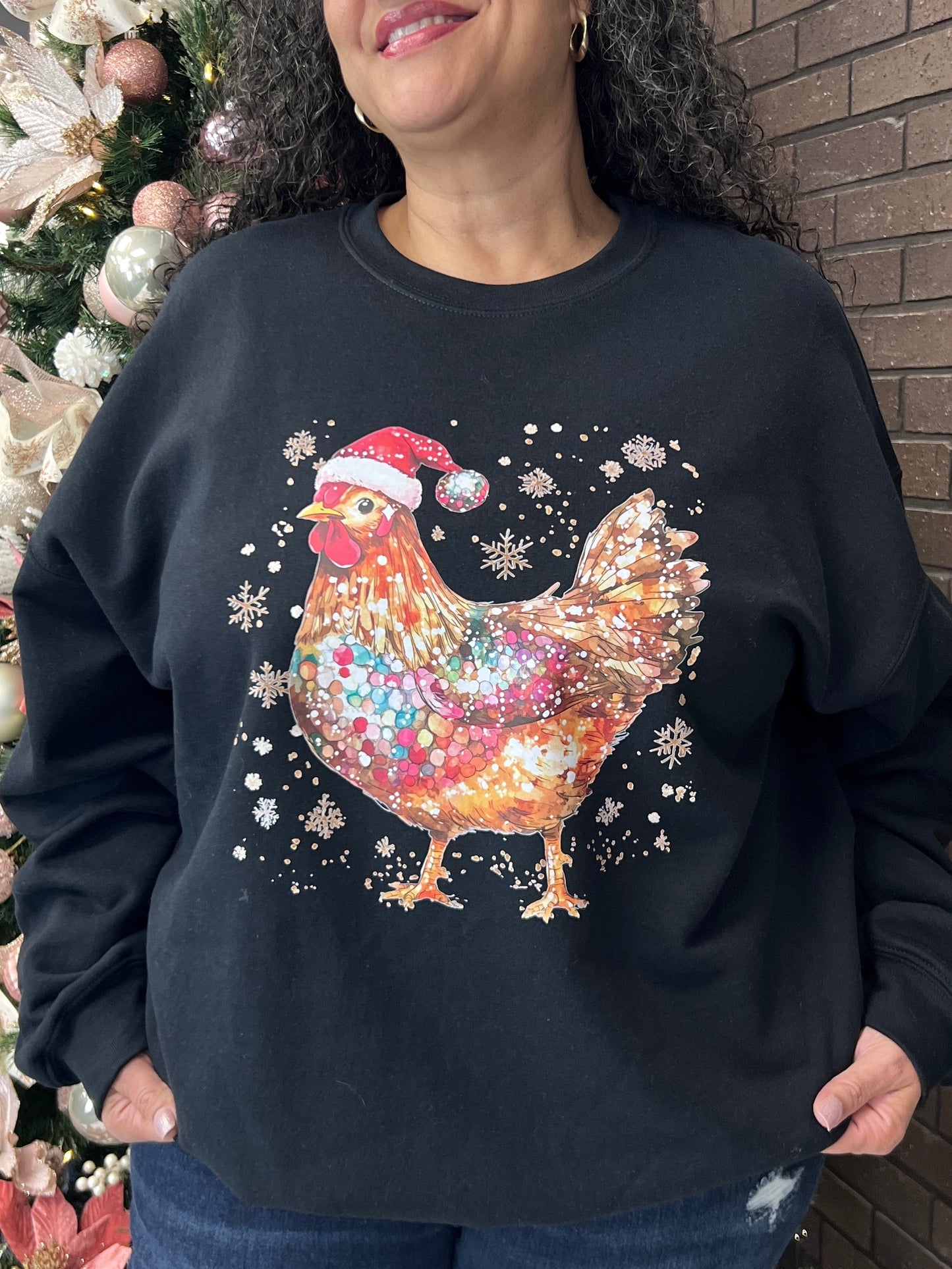 Merry Cluckmas Graphic Sweatshirt