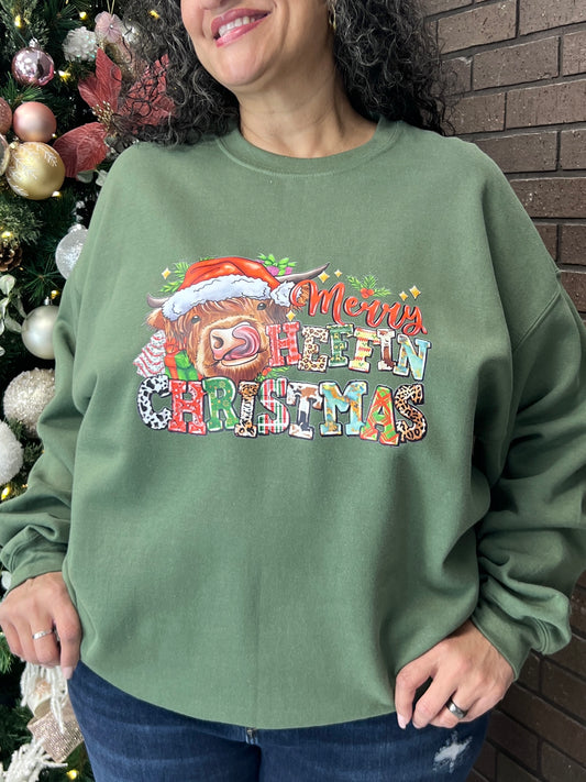 Merry Heffin Christmas Graphic Sweatshirt