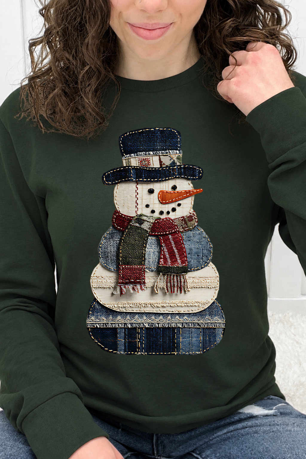 Denim Patchwork Snowman Graphic Collection