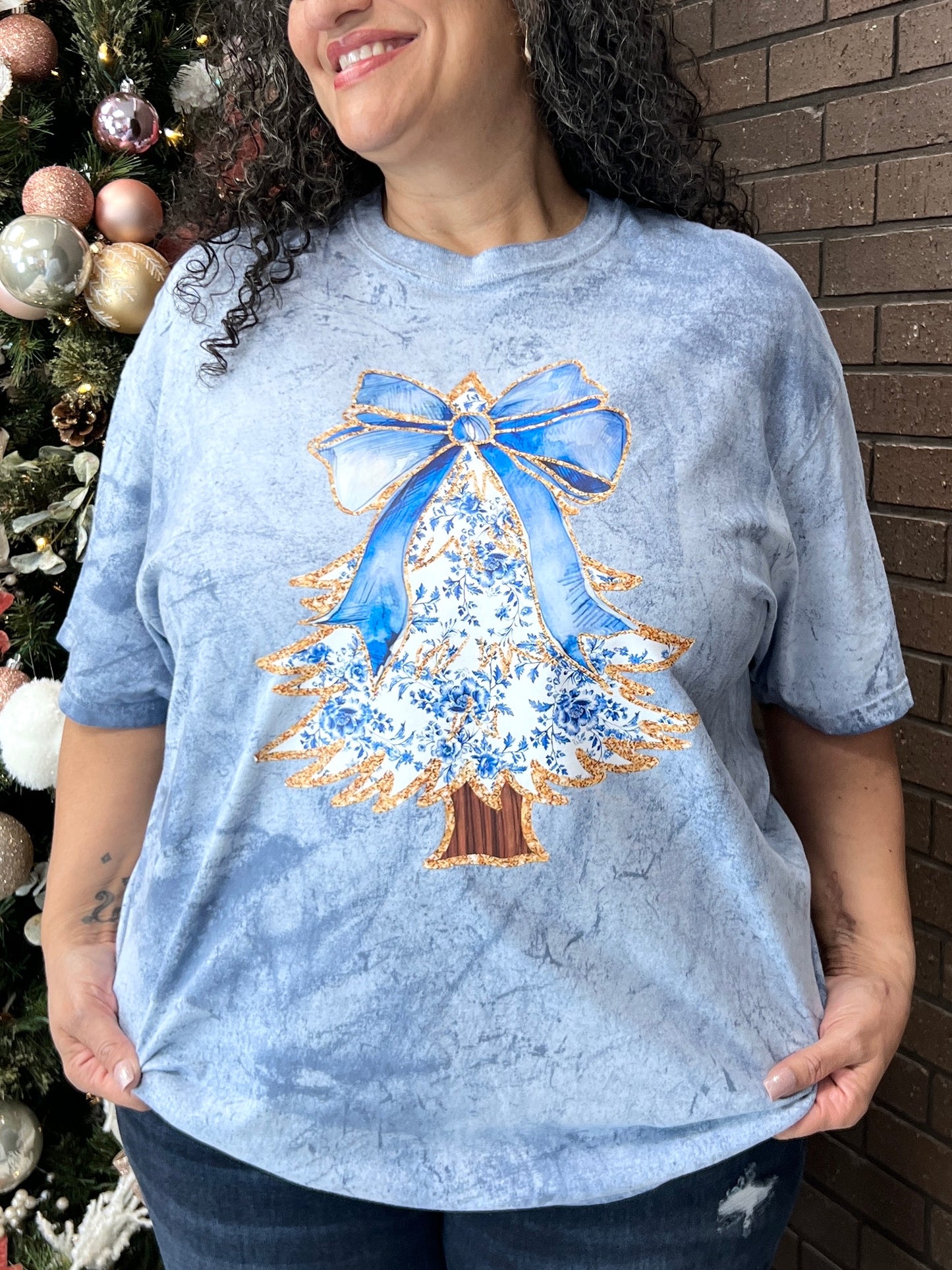 Blue Belle Christmas Graphic Tee