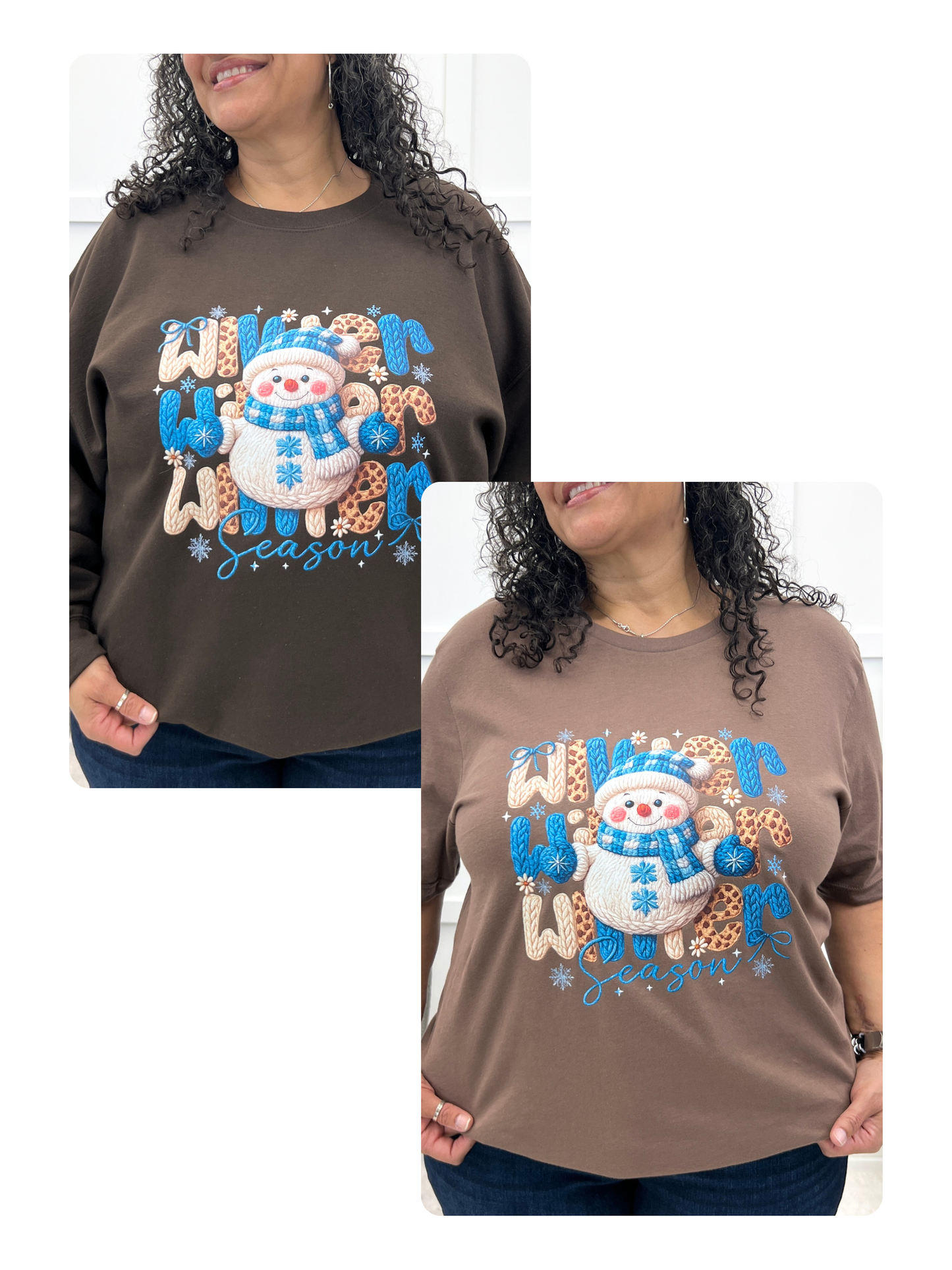 Winter Season Knit Snowman Graphic Shirt