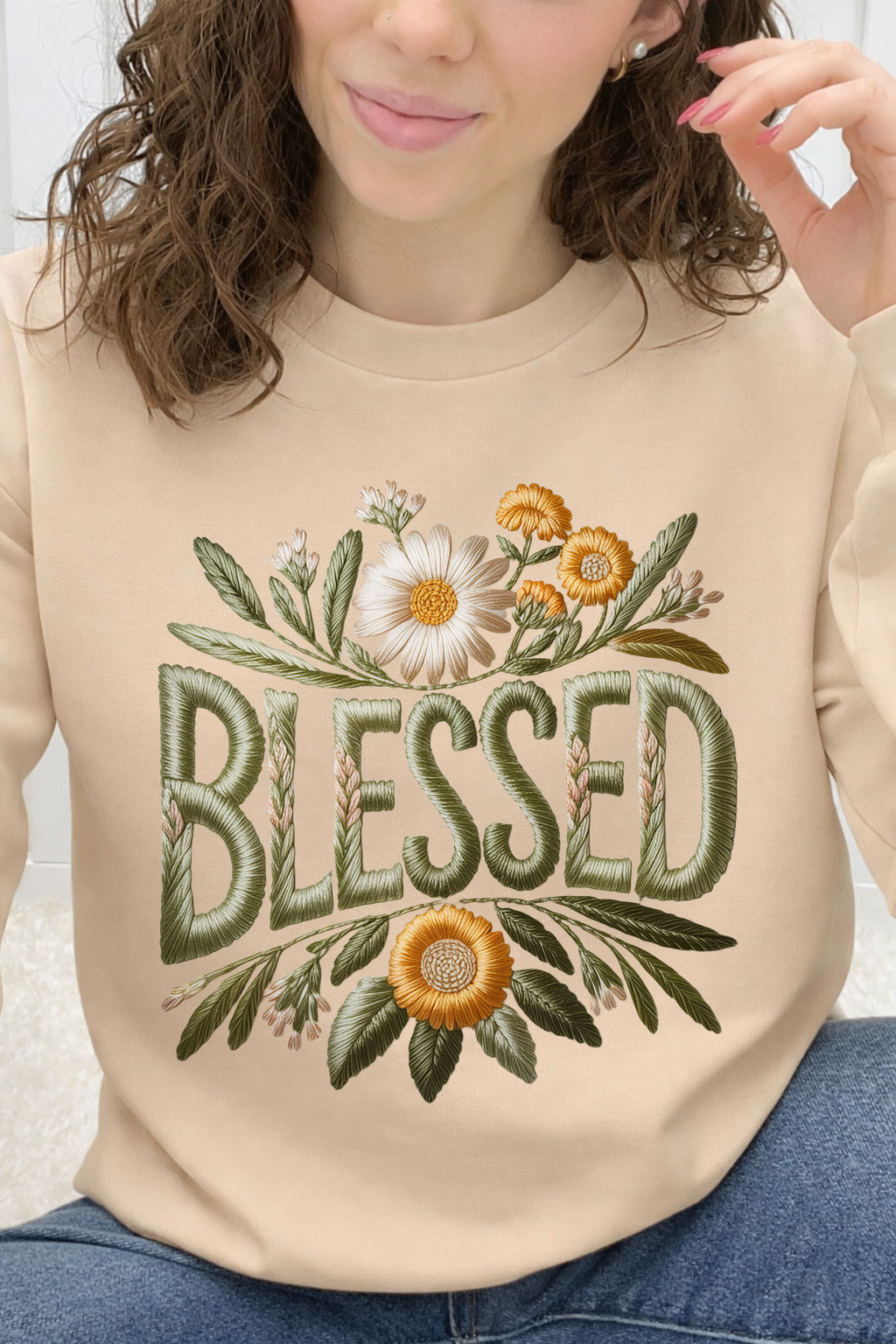 Blessed Faux Embroidery Graphic Collection