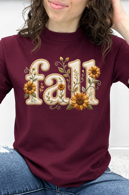 Embroidered Sunflower Fall Graphic Collection