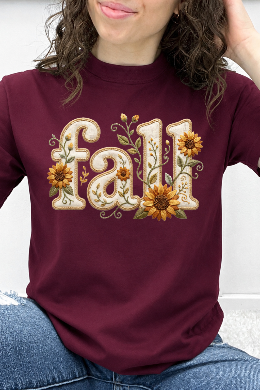 Embroidered Sunflower Fall Graphic Collection
