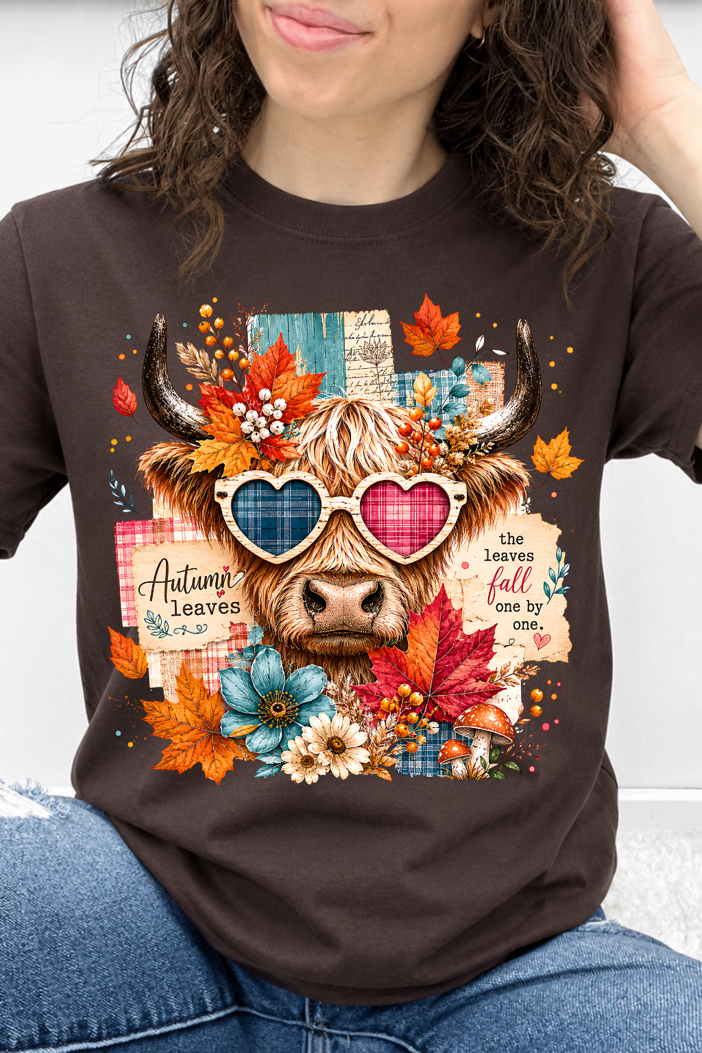 Heart Eyes Highland Cow – "Leaves Fall One by One" Graphic Collection