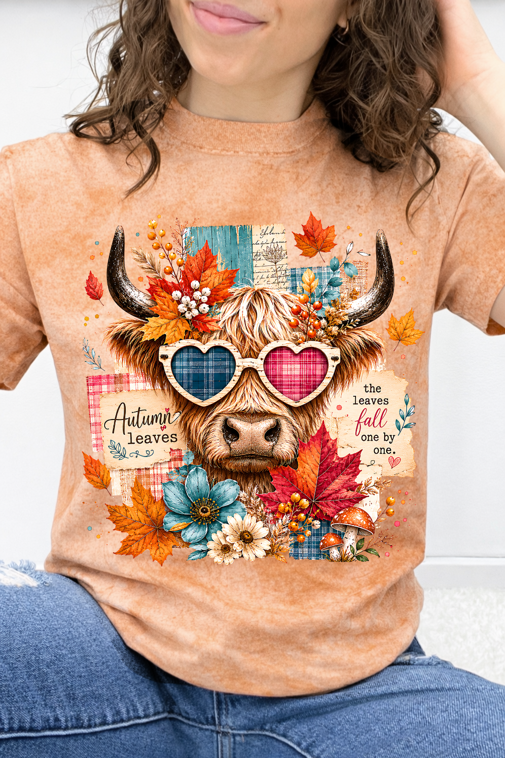 Heart Eyes Highland Cow – "Leaves Fall One by One" Graphic Collection