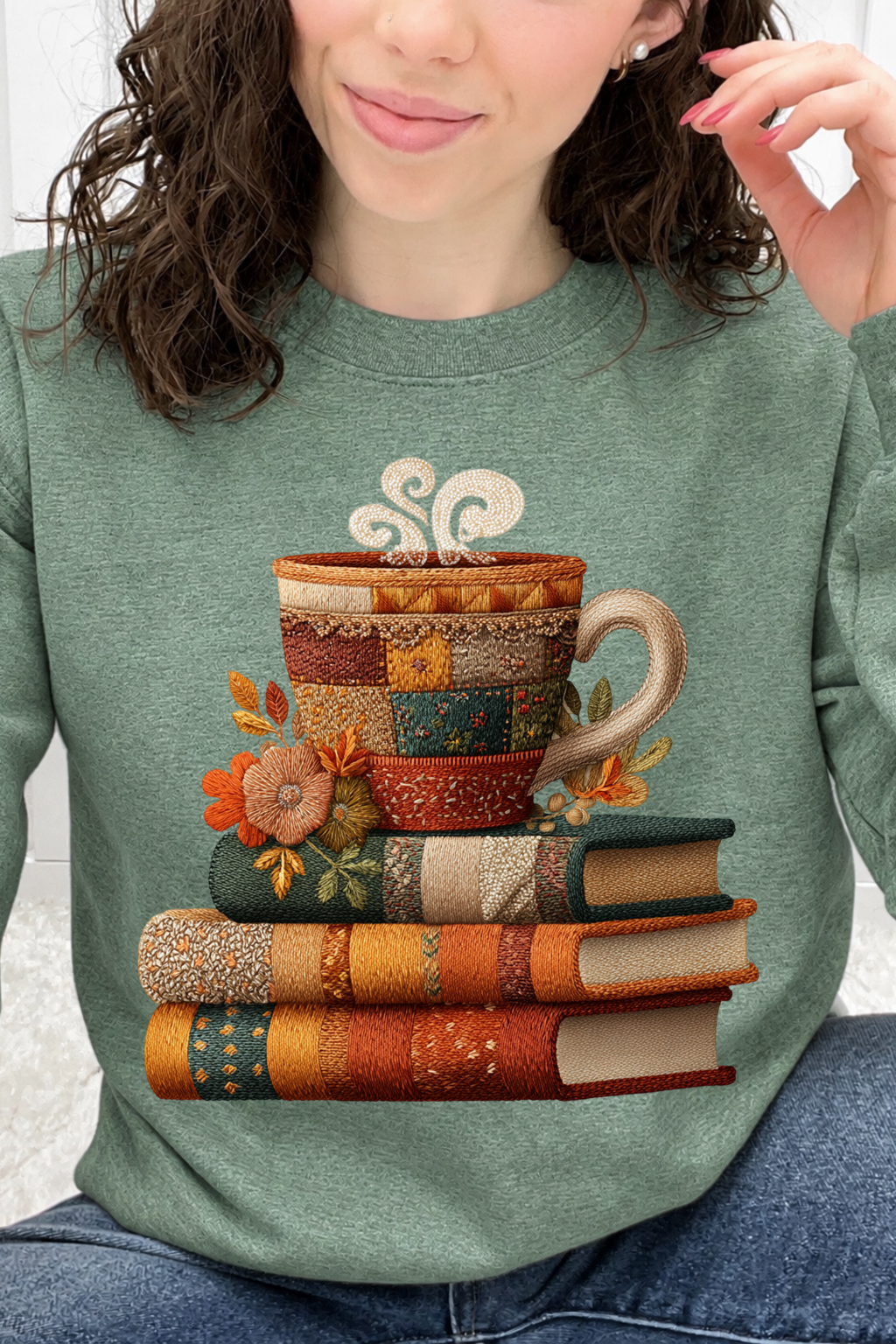 Cozy Chapters & Coffee Graphic Sweatshirt