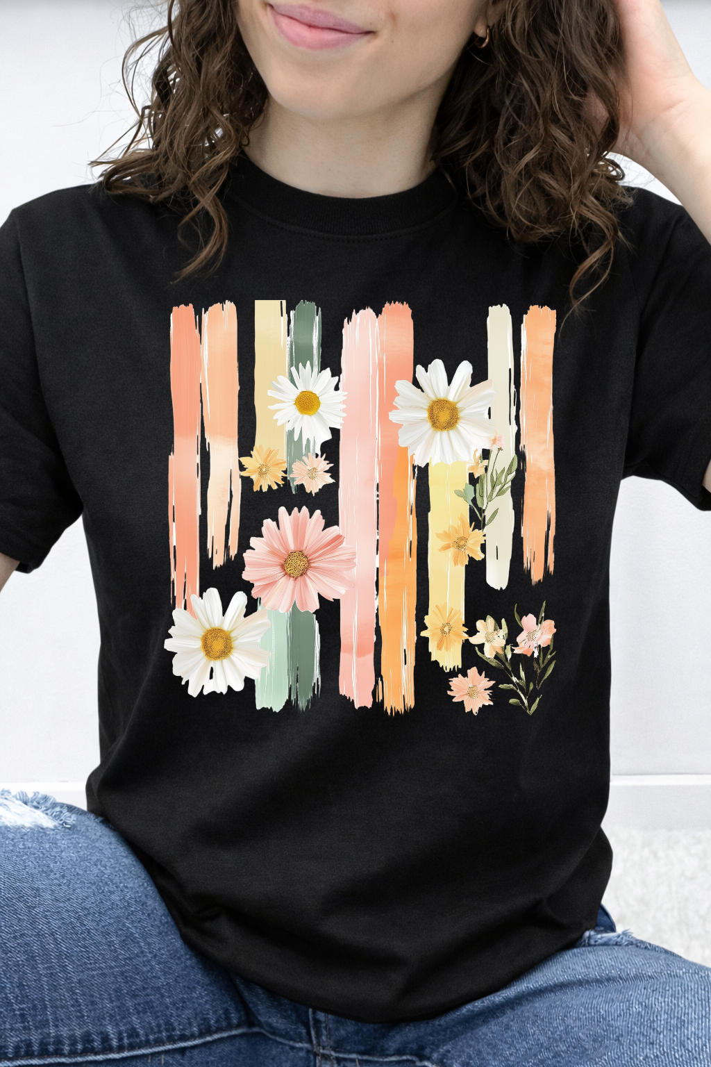 Painted Daisies & Brushstrokes Graphic Collection