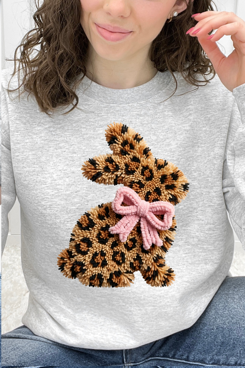 Leopard Faux Yarn Easter Bunny Graphic Collection