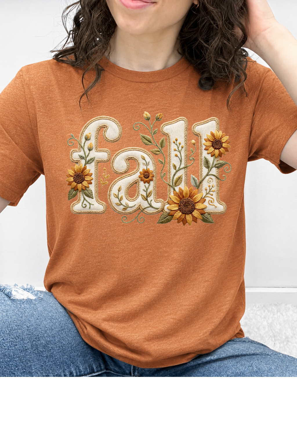 Embroidered Sunflower Fall Graphic Collection