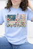 Floral American Flag w/ Wildflowers Graphic Collection