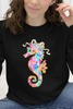 Vibrant Bloom Seahorse Graphic Collection