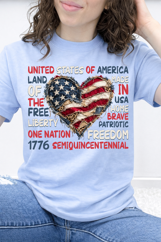Patriotic Patchwork Heart Graphic Collection