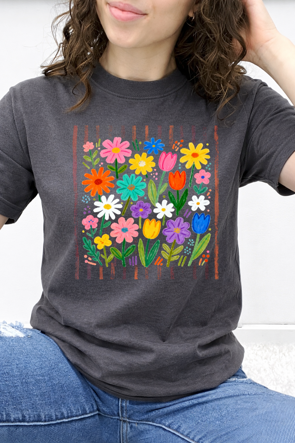 Striped Garden Blooms Graphic Collection