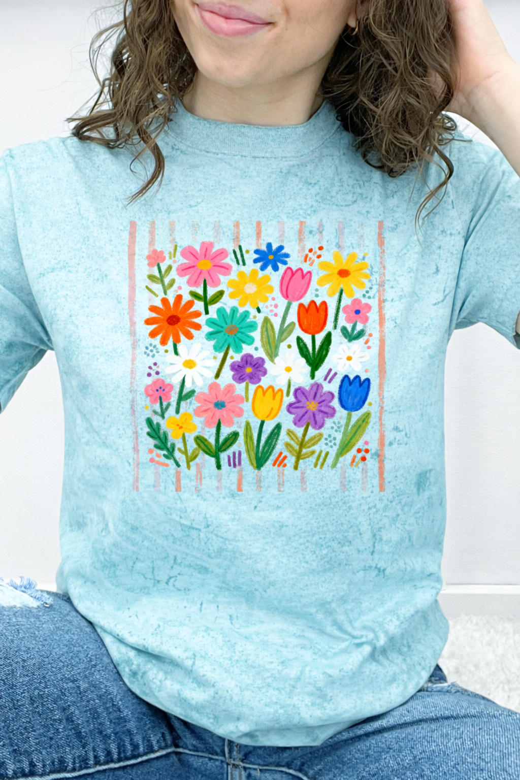 Striped Garden Blooms Graphic Collection