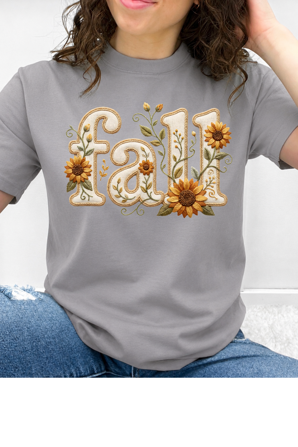 Embroidered Sunflower Fall Graphic Collection