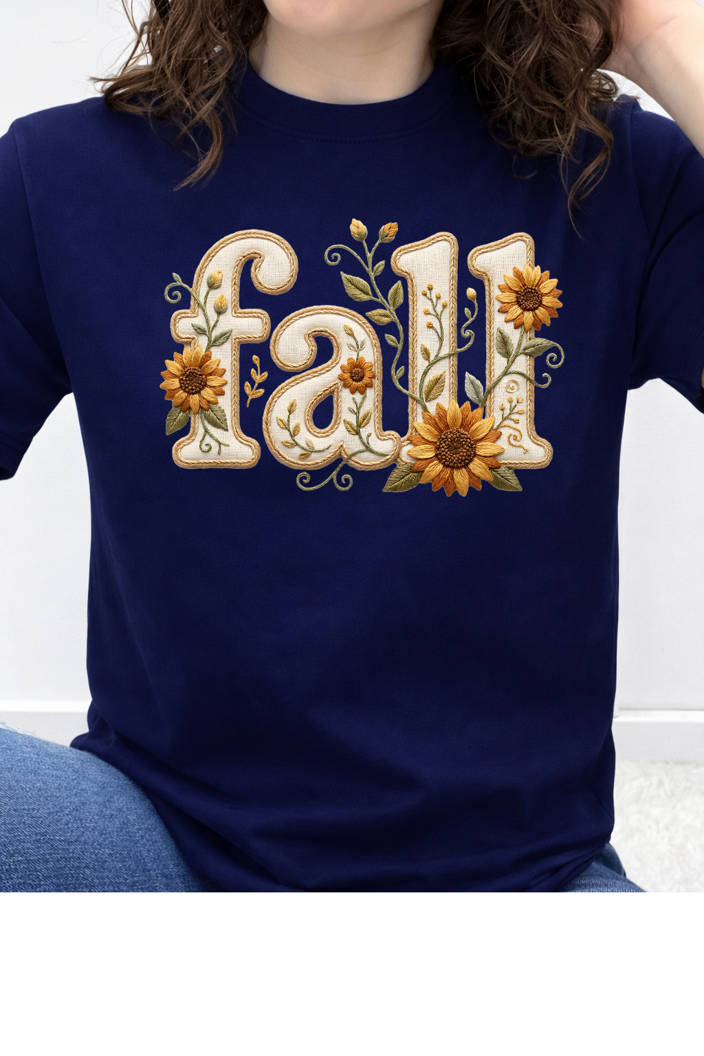 Embroidered Sunflower Fall Graphic Collection