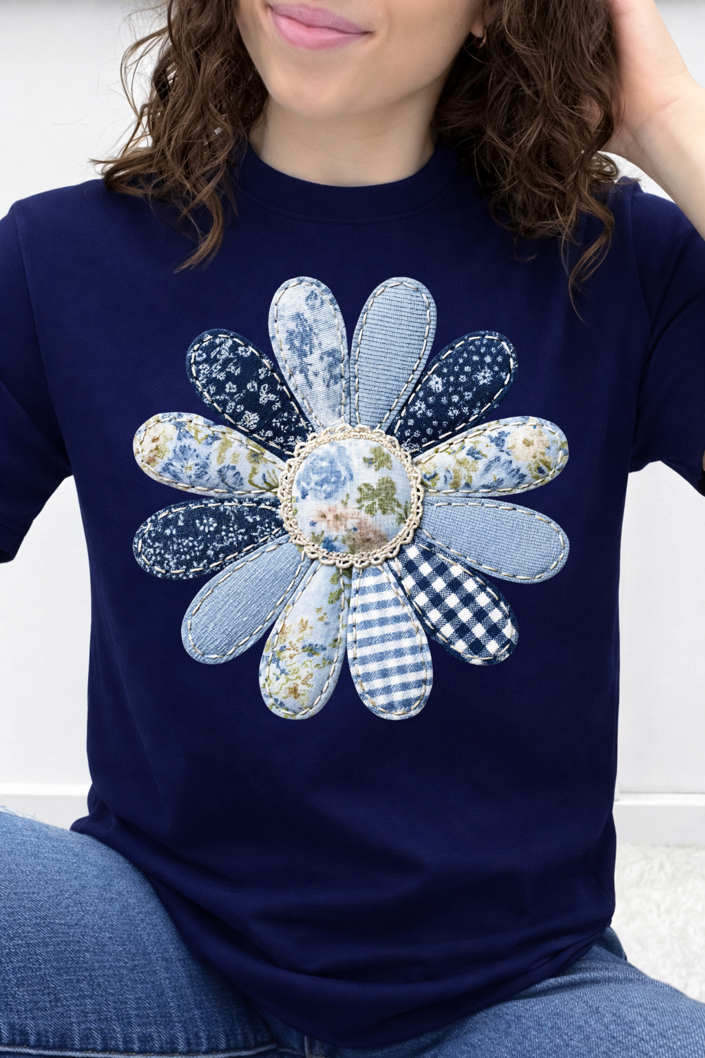 Denim Daisy Patchwork Graphic Collection