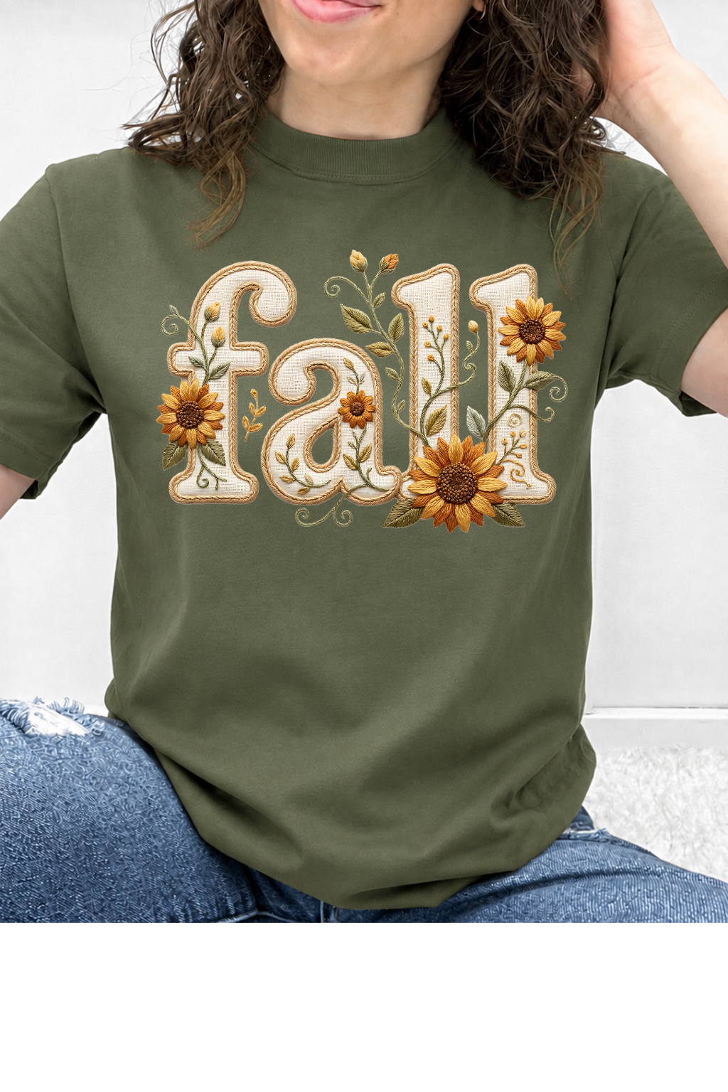 Embroidered Sunflower Fall Graphic Collection