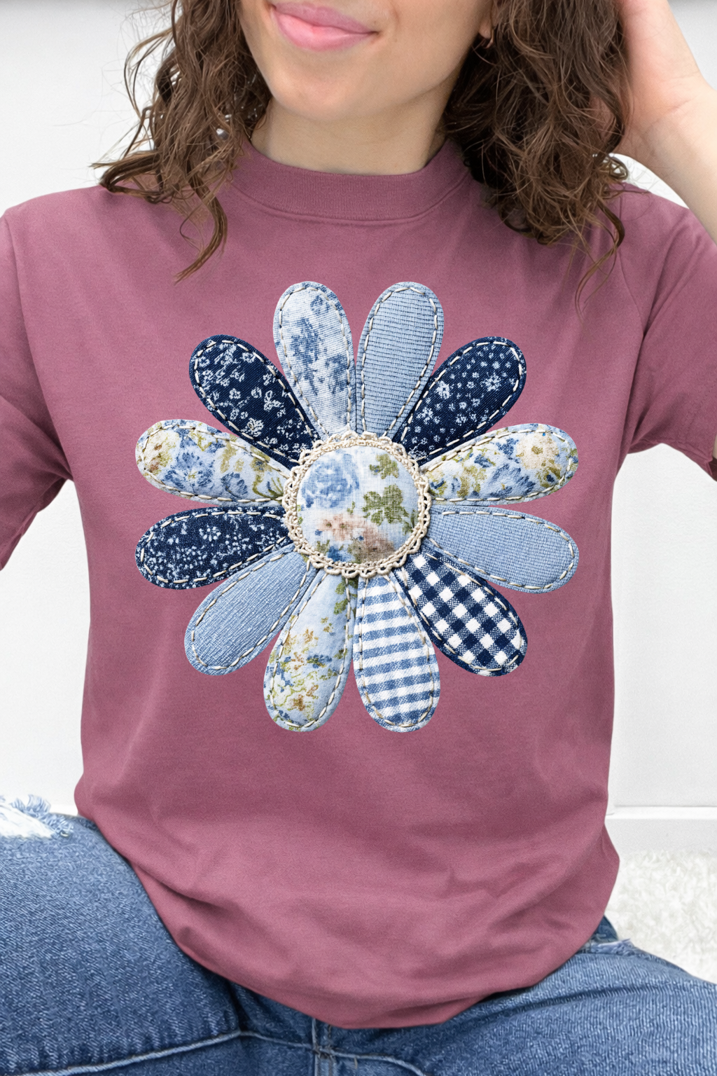 Denim Daisy Patchwork Graphic Collection