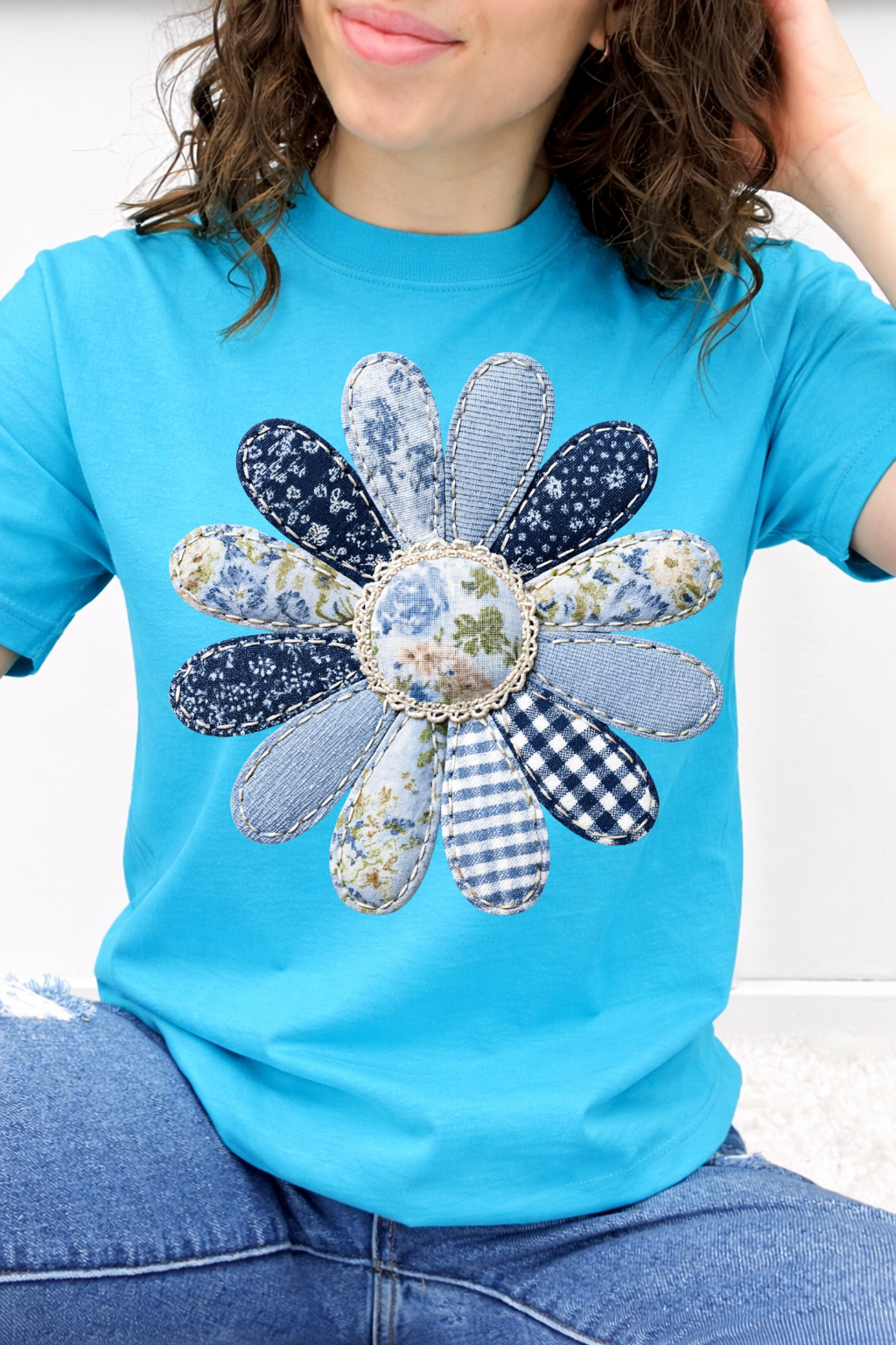 Denim Daisy Patchwork Graphic Collection
