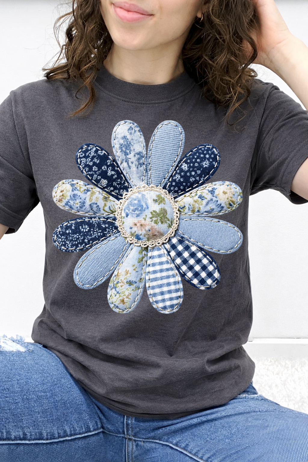 Denim Daisy Patchwork Graphic Collection