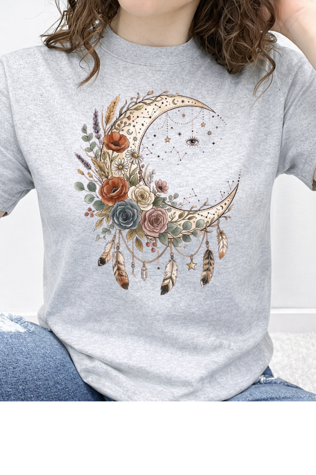 Boho Floral Moon Graphic Collection