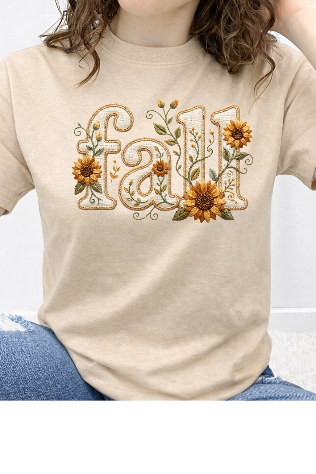 Embroidered Sunflower Fall Graphic Collection