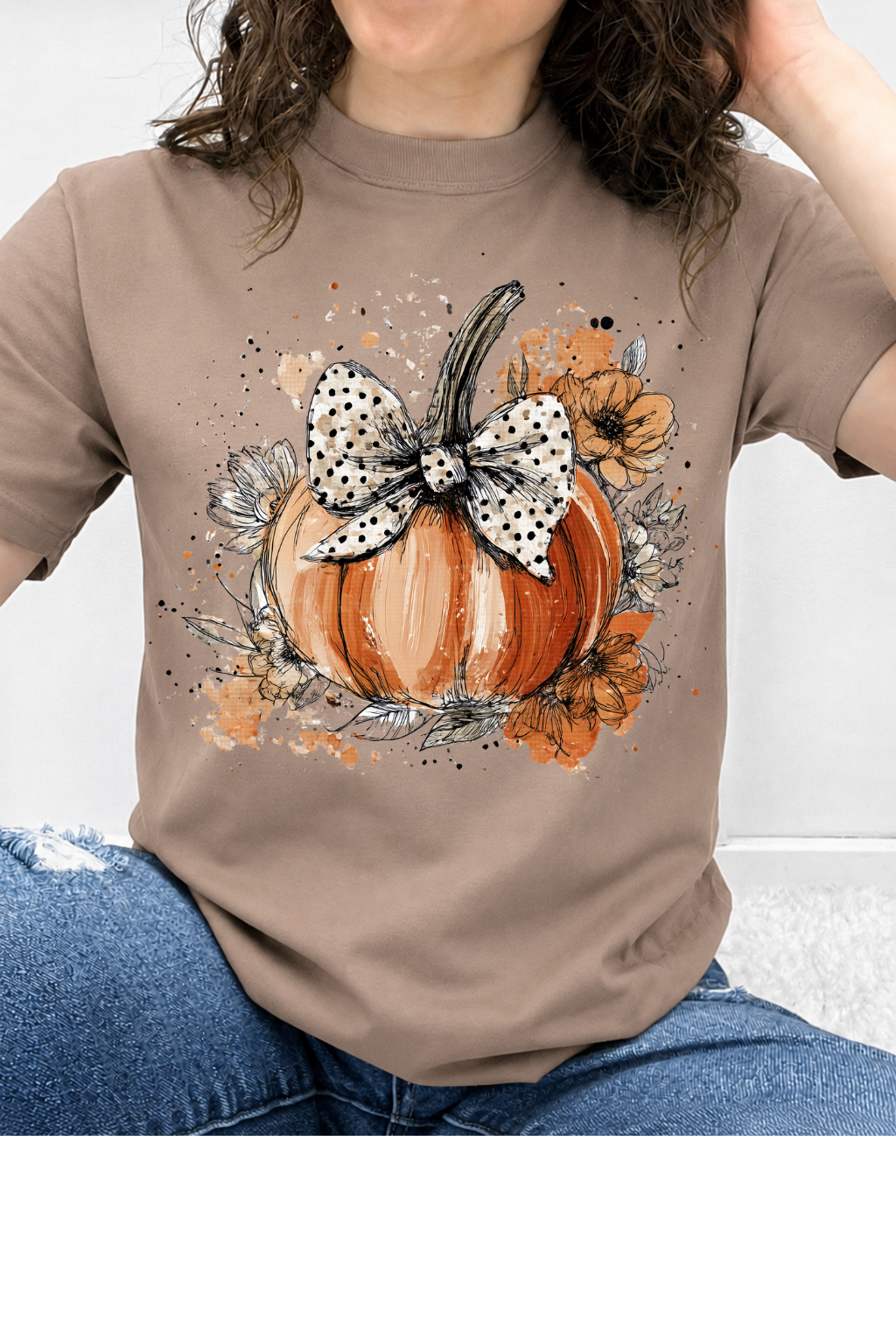Bow-Tied Polka Dot Pumpkin Graphic Collection