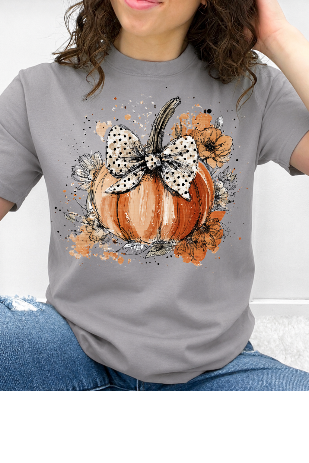 Bow-Tied Polka Dot Pumpkin Graphic Collection
