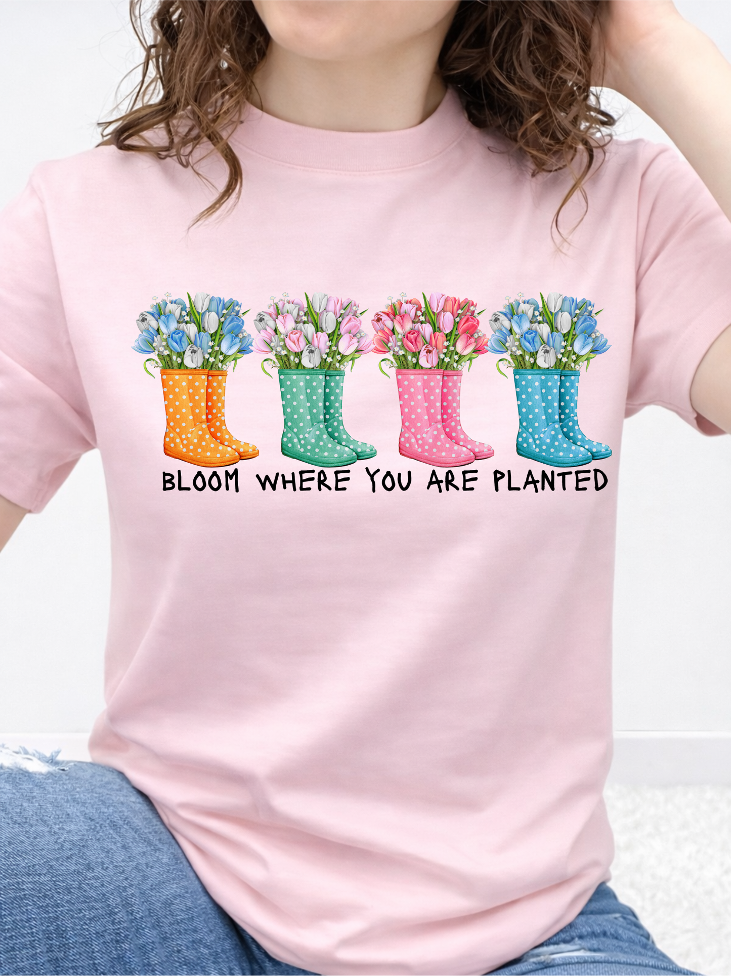 Bloom Where You Are Planted Boots Graphic Collection