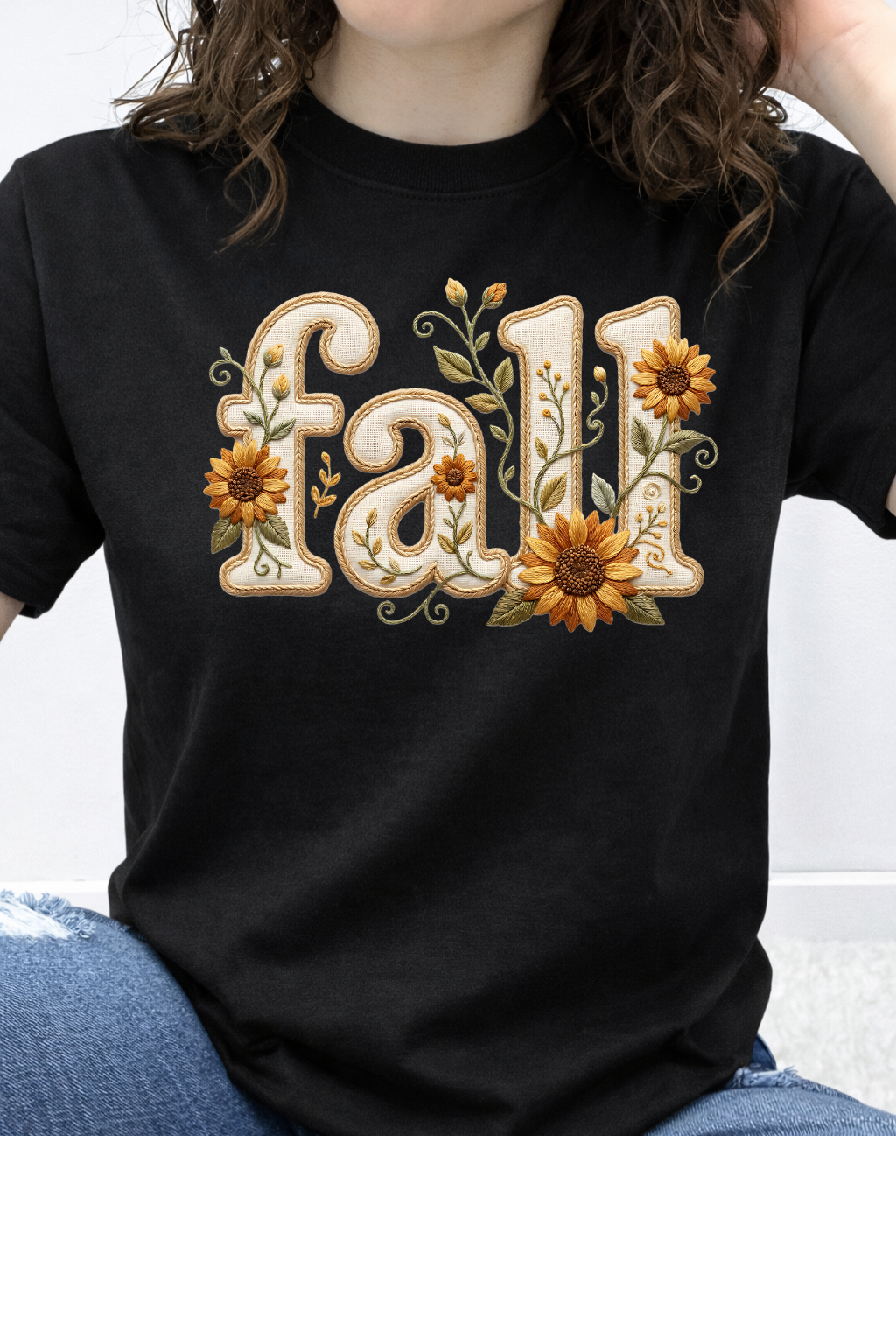 Embroidered Sunflower Fall Graphic Collection