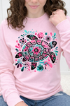 Pink Long Sleeve Gildan Tee
