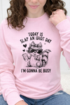 Pink Long Sleeve Gildan Tee