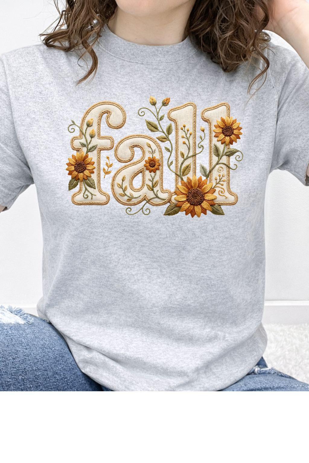 Embroidered Sunflower Fall Graphic Collection