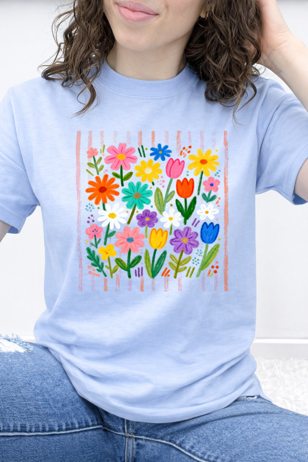 Striped Garden Blooms Graphic Collection