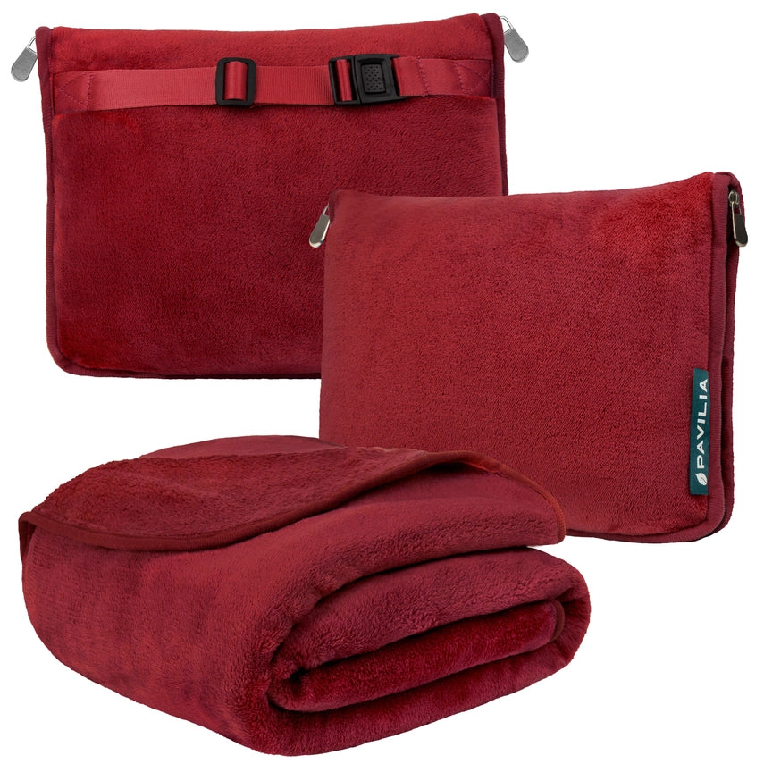 Premium Fleece Travel Blanket Pillow