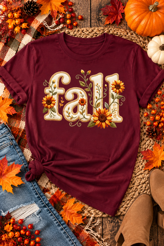 Embroidered Sunflower Fall Graphic Collection