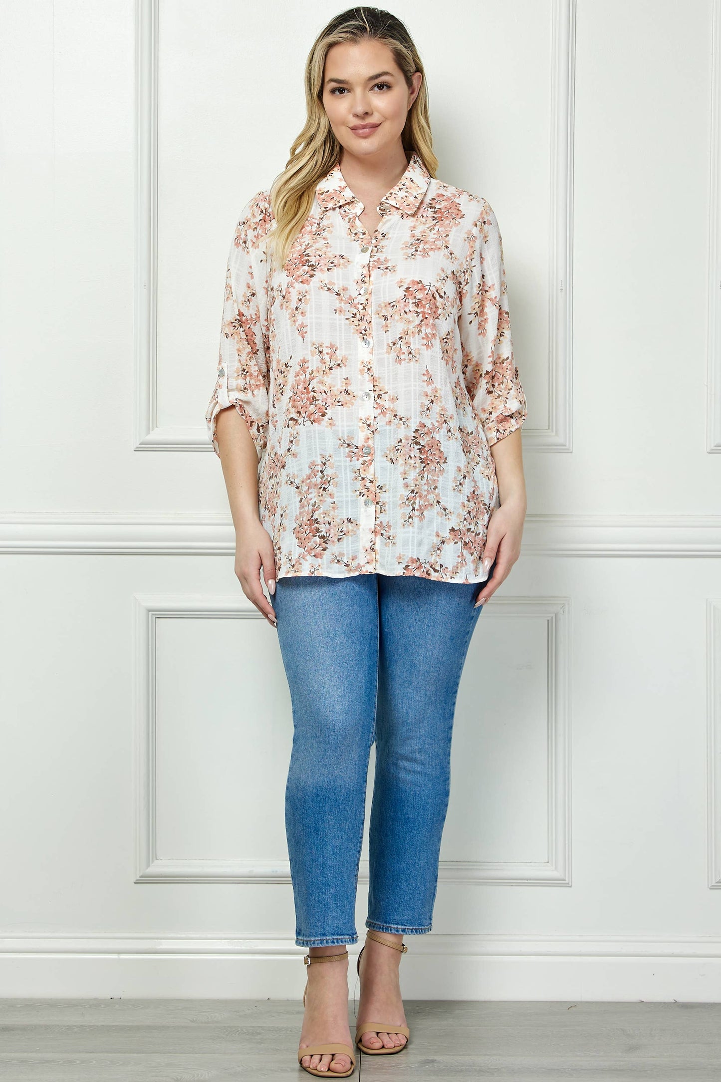 Blush Bloom Button Down Top