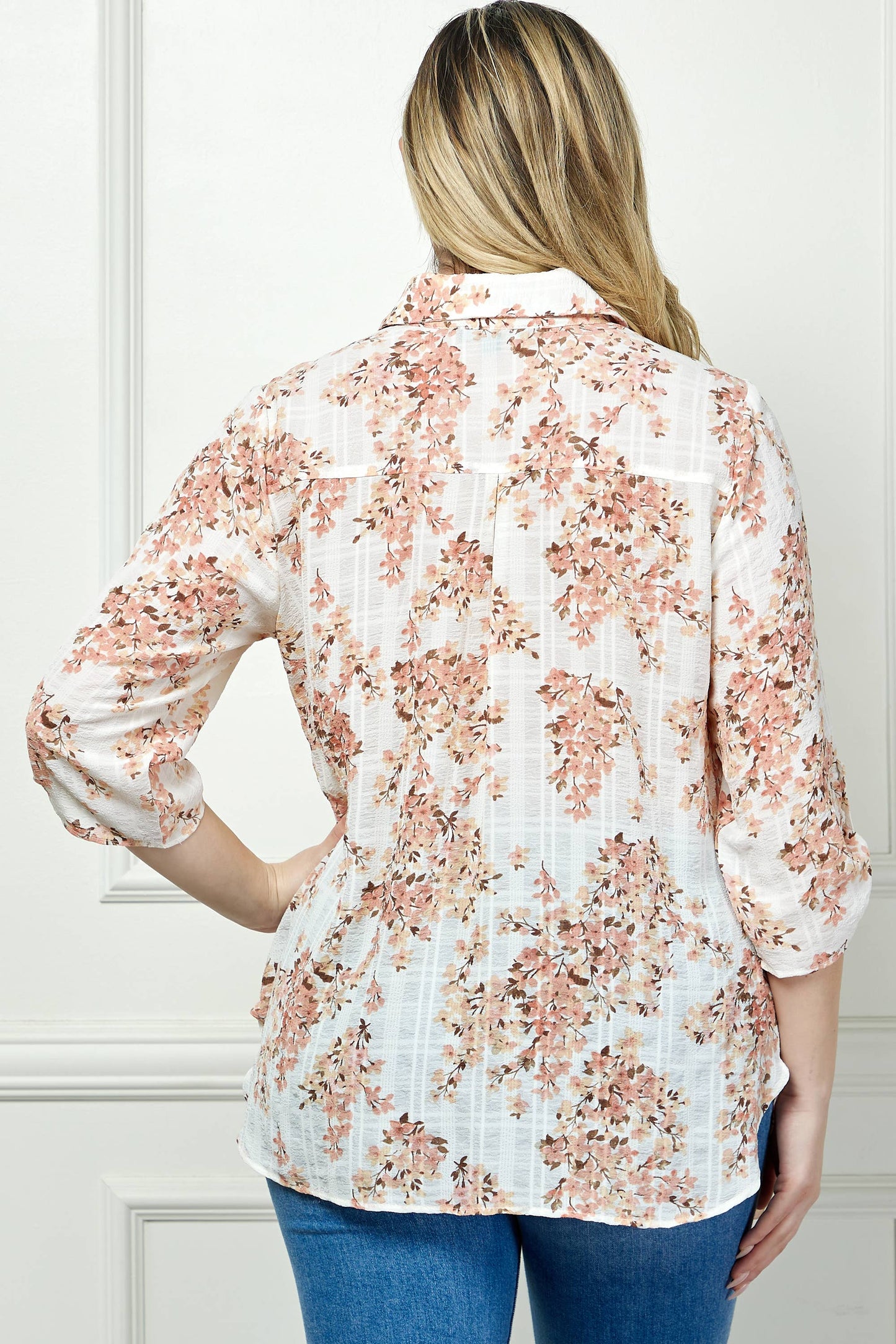 Blush Bloom Button Down Top