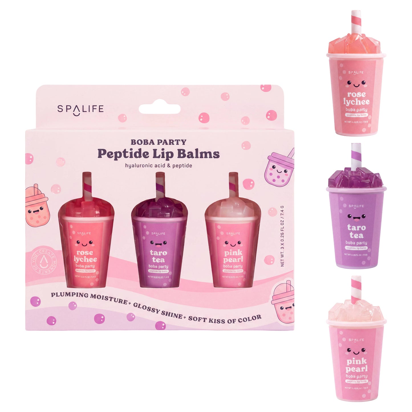 Boba Party Peptide Hydrating Lip Balm Trio
