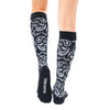 Black Paisley Compression Socks