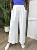 Cooler Than You Solid Color Flow Pants, White