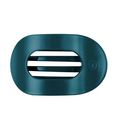 Teal With It Large Flat Round Hair Clip