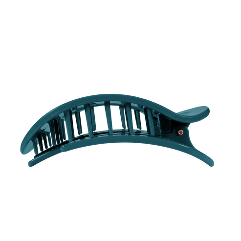 Teal With It Large Flat Round Hair Clip