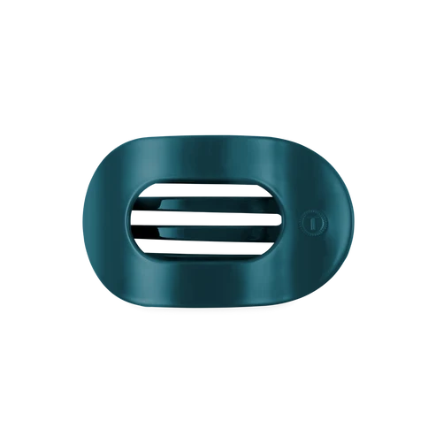 Teal With It Medium Flat Round Hair Clip