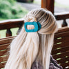 Teal With It Medium Flat Round Hair Clip